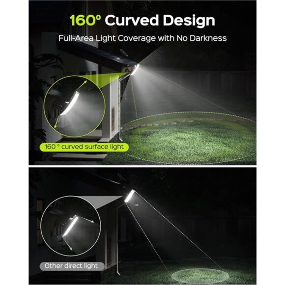 Solar Motion Sensor Lights Outdoor Waterproof Security Flood Lights 2 Pack Brigh - Picture 3 of 7